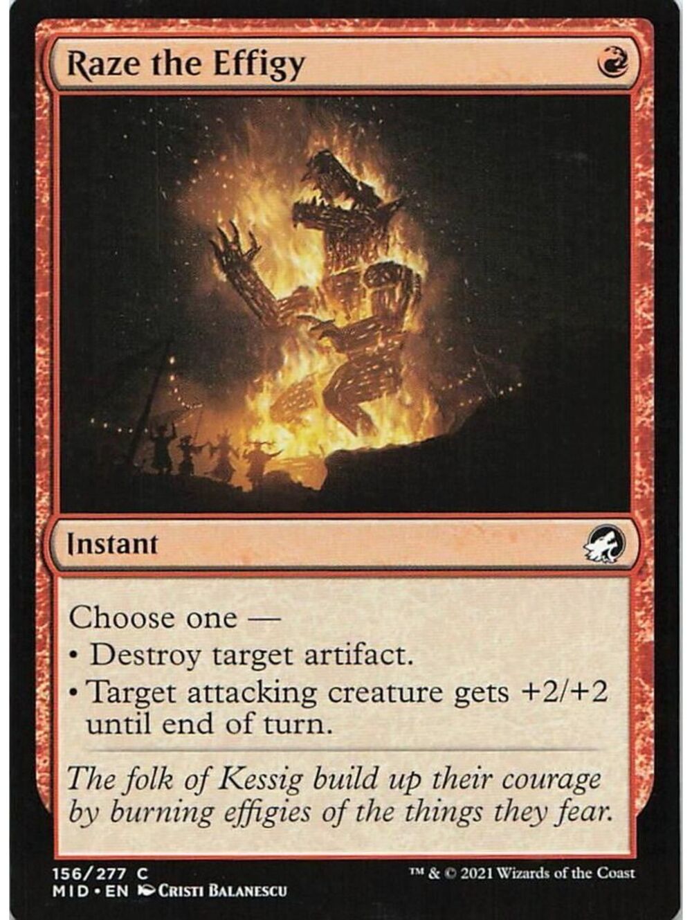 C Magic: The Gathering 2021 Raze the Effigy NM MID
